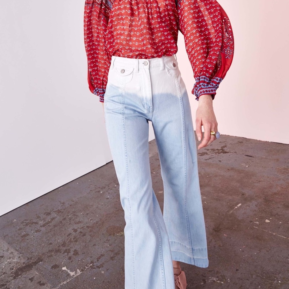 Ulla Johnson Martyna High Rise Ombré Crop